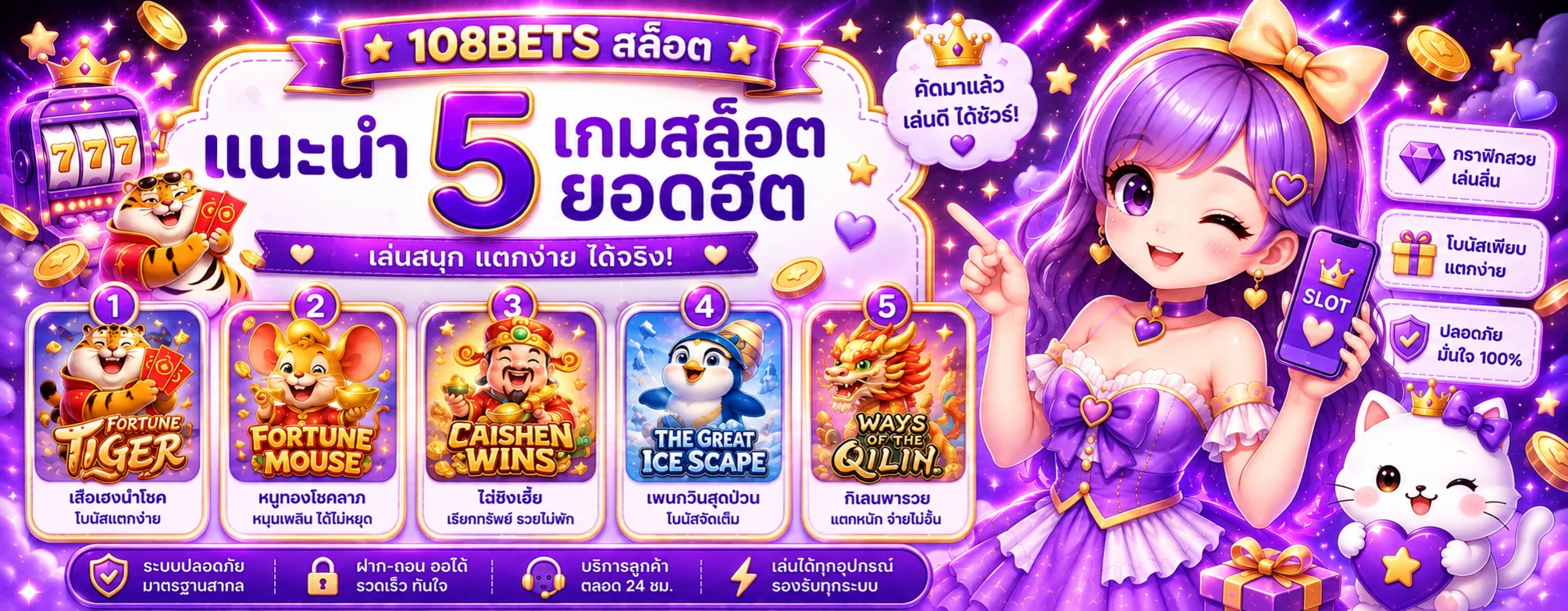 แนะนำเกมสล็อตยอดนิยมใน 108BETS สล็อต